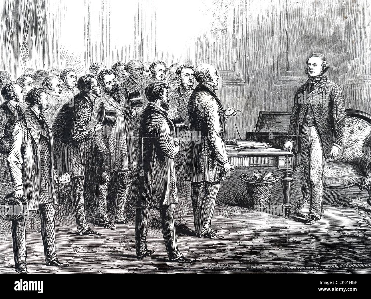 Deputation of medical men waiting on the Home Secretary asking for amendments to the Medical Acts. From The Illustrated Midland News, Birmingham, 26 March, 1870. Stock Photo