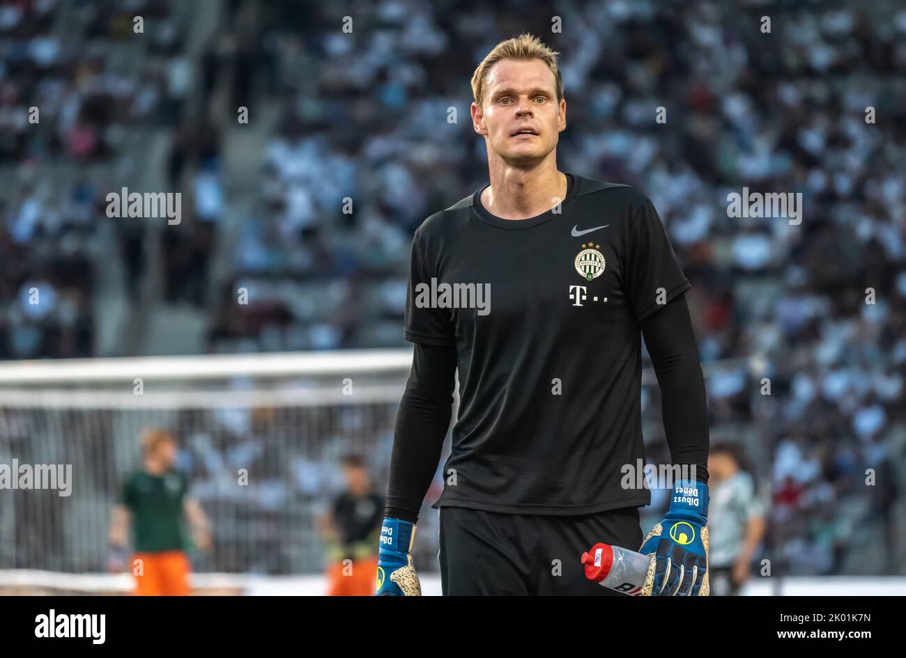 BUDAPEST, HUNGARY - AUGUST 9: Franck Boli of Ferencvarosi TC in action  during the UEFA Champions League Qualifying Round match between Ferencvarosi  TC and Qarabag FK at Ferencvaros Stadium on August 9