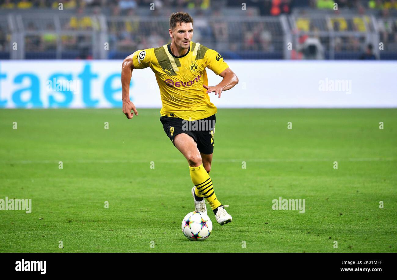 UEFA Champions League, Germany, Signal Iduna Park Dortmund: Borussia Dortmund vs FC Kopenhagen; Thomas Meunier Stock Photo