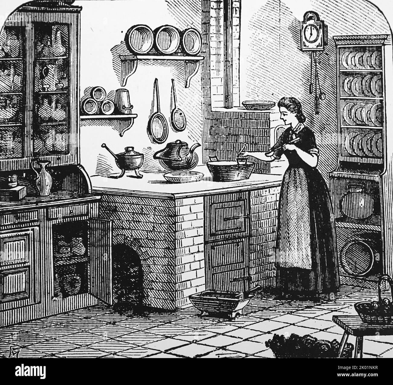German kitchen scene. Stock Photo
