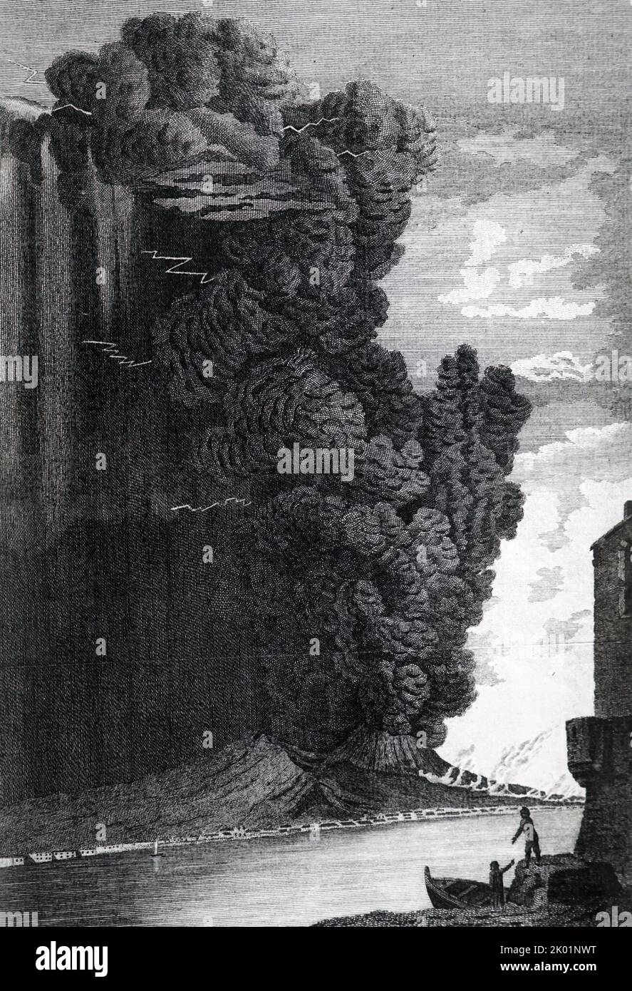 Vesuvius erupting on 18 June 1794 Stock Photo
