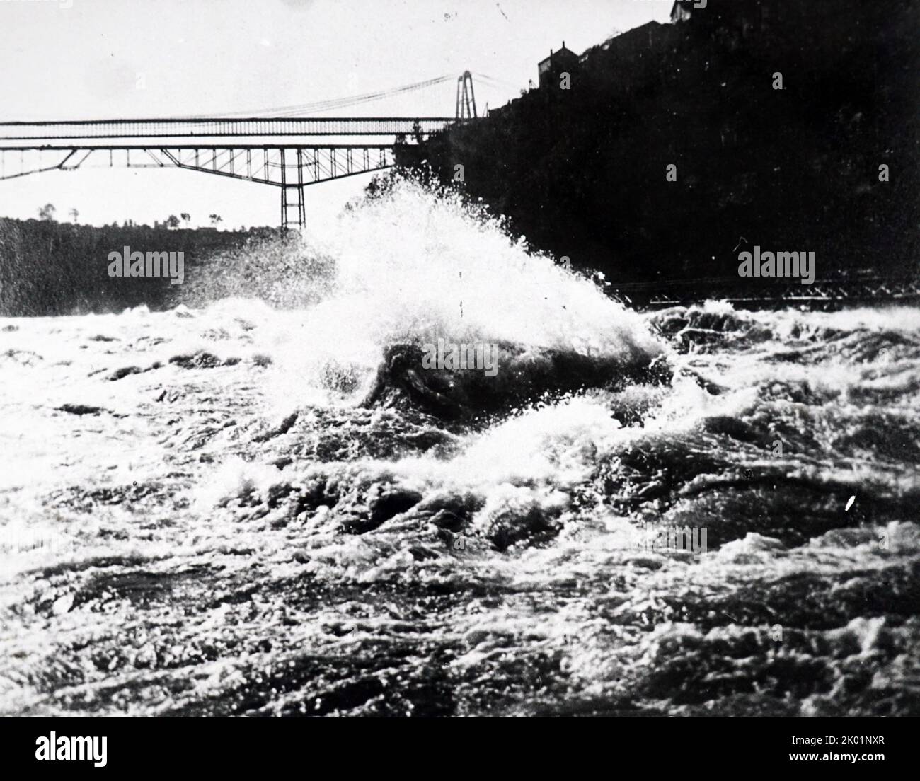 Niagara Falls. Suspension bridge and rapids. Stock Photo