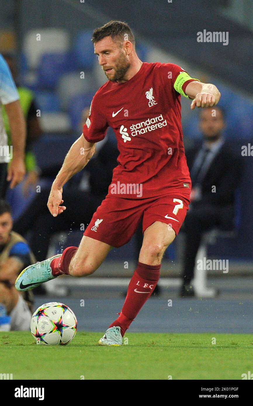 James Milner player of Liverpool, during the match of the uefa champions league between Napoli vs Liverpool final result, Napoli 4, Liverpool 1, match Stock Photo