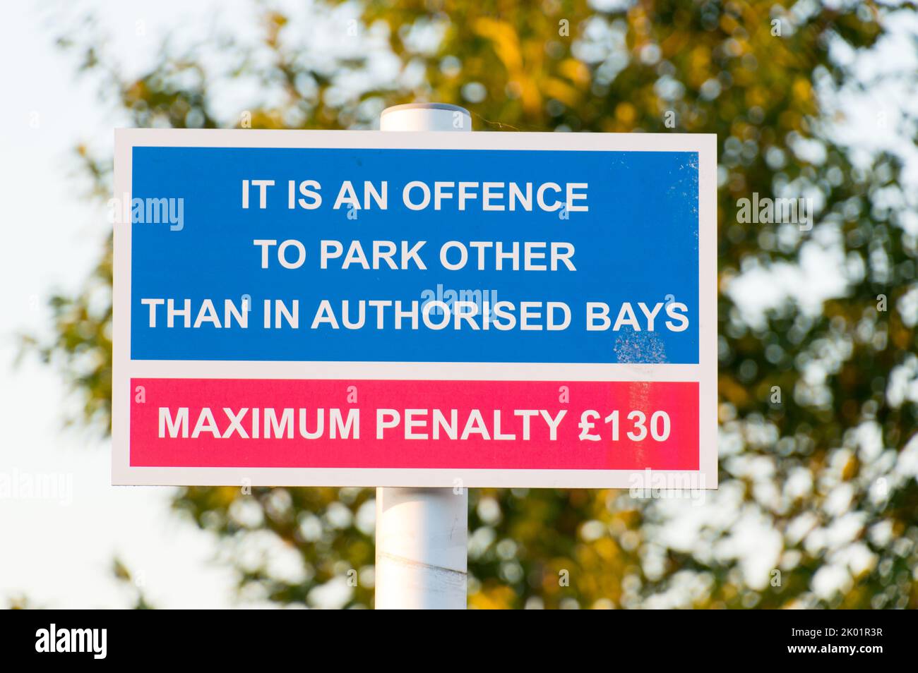 Parking restriction to park only in marked bays Stock Photo Alamy