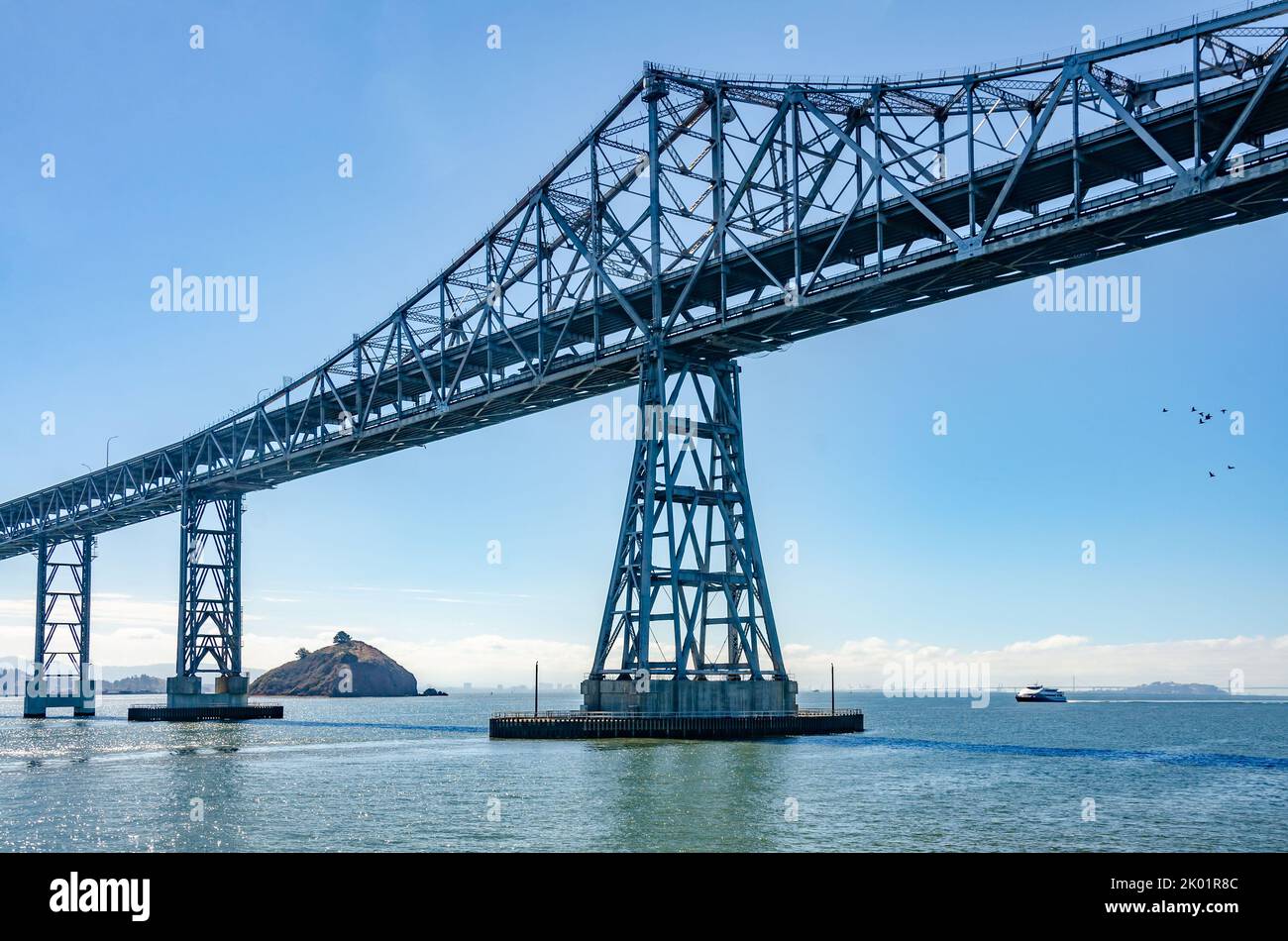 The Richmond Bridge in California spans The San Francisco Bay Stock Photo