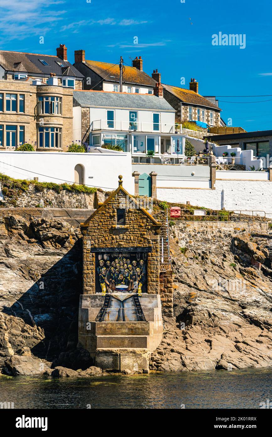Porthleven Harbour, Porthleven, Helston, Cornwall, England, UK Stock