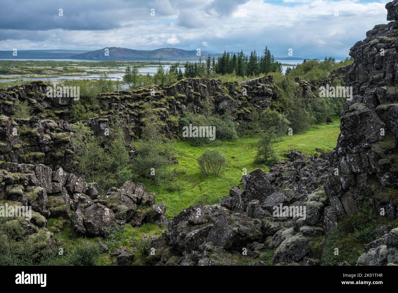 The Althing (site of Iceland's annual parliament  from the 10th to the 18th centuries), Thingvellir, Iceland Stock Photo