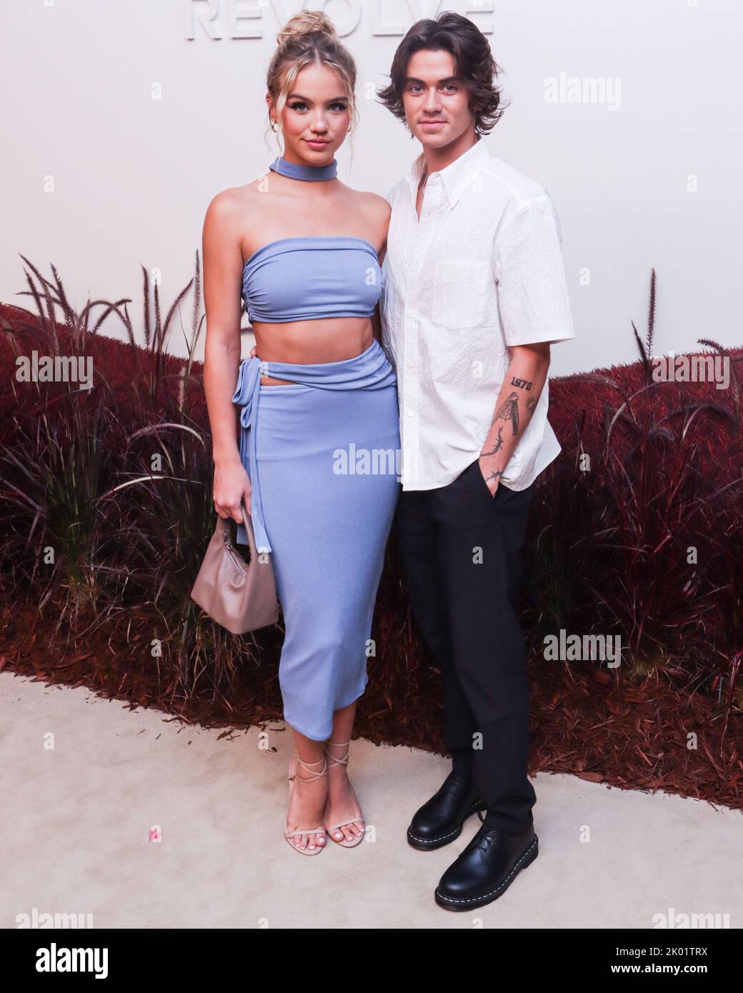 New York City, United States. 08th Sep, 2022. MANHATTAN, NEW YORK CITY, NEW YORK, USA - SEPTEMBER 08: Emma Brooks McAllister and Zack Lugo arrive at the REVOLVE Gallery NYFW (New York Fashion Week) 2022 Presentation VIP Opening Event held at The Shops at Hudson Yards on September 8, 2022 in Manhattan, New York City, New York, United States. (Photo by Christian Lora/Image Press Agency) Credit: Image Press Agency/Alamy Live News Stock Photo