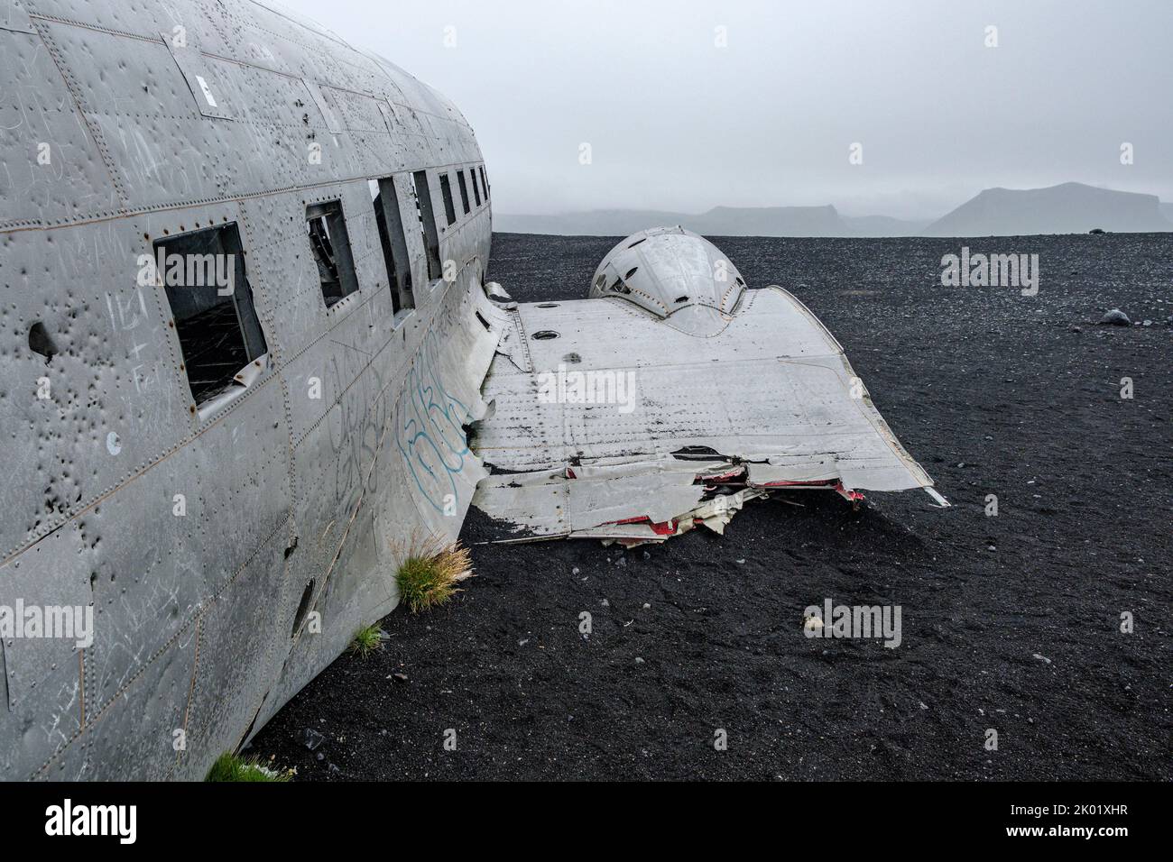 Solheimasandur plane wreck, Iceland, August 2022 Stock Photo