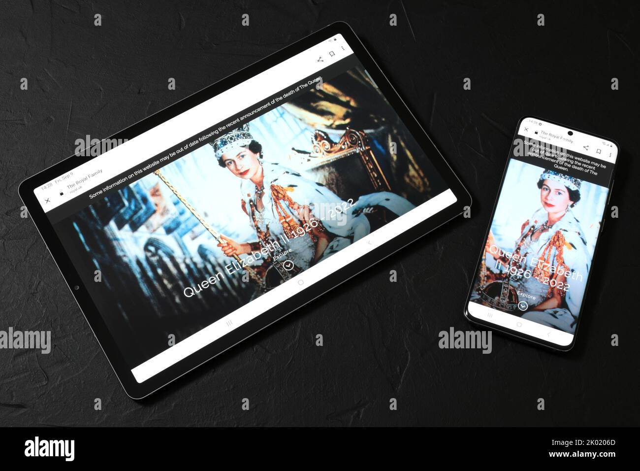 Kiev, Ukraine September 09, 2022 Tablet PC and Smart Phone with