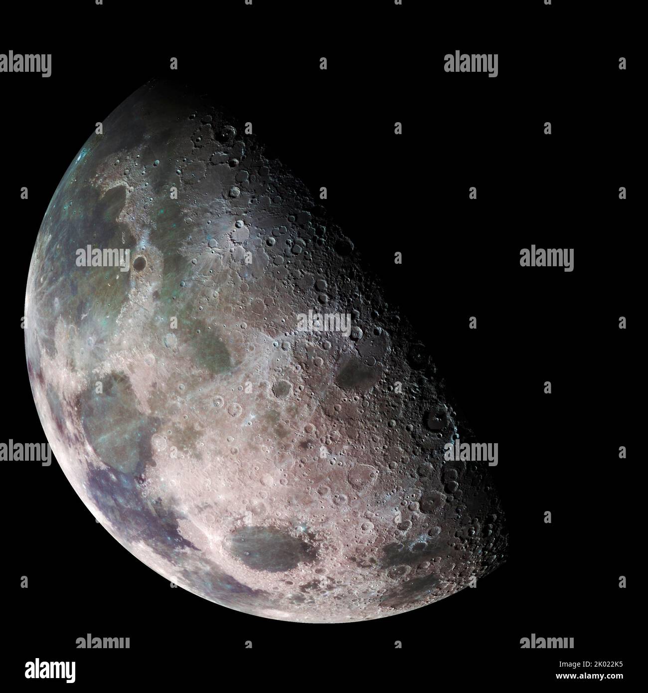 Moon - North Polar Mosaic, Color Stock Photo