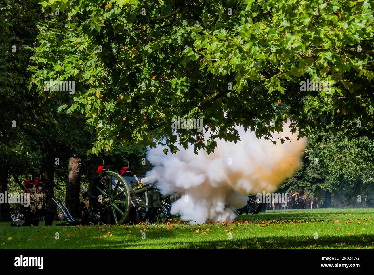 Fired Rounds London, UK. 9th Sep, 2022. The King's Troop Royal Horse Artillery ...