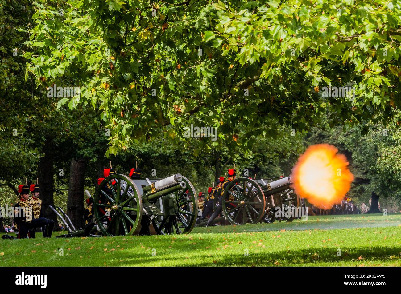 Fired Rounds London, UK. 9th Sep, 2022. The King's Troop Royal Horse Artillery ...