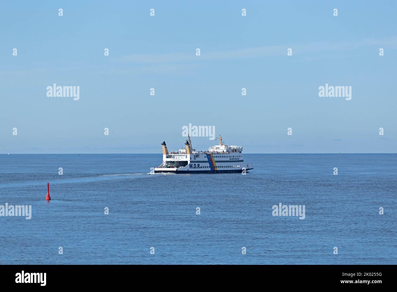 ferry going to Föhr Island, North Friesland, Schleswig-Holstein, Germany Stock Photo