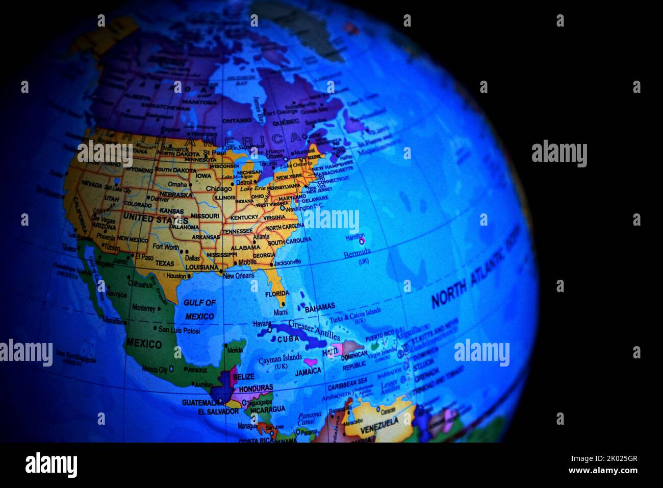North America on a Globe Stock Photo