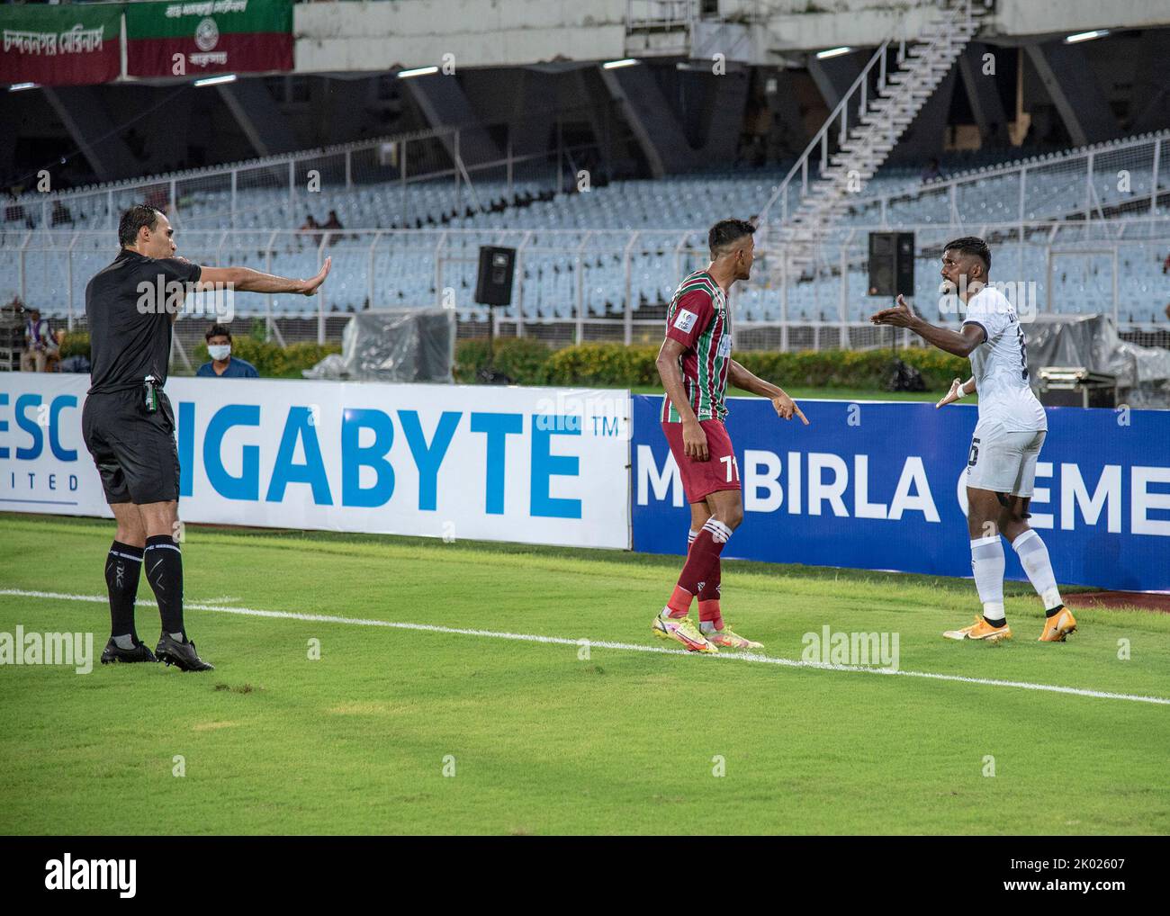 Kolkata, India. 07th Sep, 2022. ATKMB (Mohunbagan Football Club) of Kolkata, India loses to KL City FC (Kuala Lumpur City Football Club) of Kuala lumper, Malaysia by 1-3 margin on AFC Cup-2022 Inter-Zonal Semifinal at VYBK, SALT LAKE STADIUM, Kolkata, India on 7th Sep, 2022. Paulo Josue (60'), Fakrul Aiman Sidid (92') and Romel Morales (95') scored the goals for the visitors while Fardin Ali Molla (90') netted the solitary goal for the Indian Super League club. (Photo by Amlan Biswas/Pacific Press) Credit: Pacific Press Media Production Corp./Alamy Live News Stock Photo