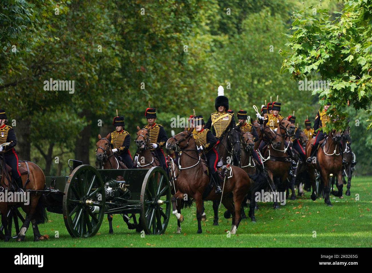 Members of The King's Troop Royal Horse Artillery during the Gun Salute
