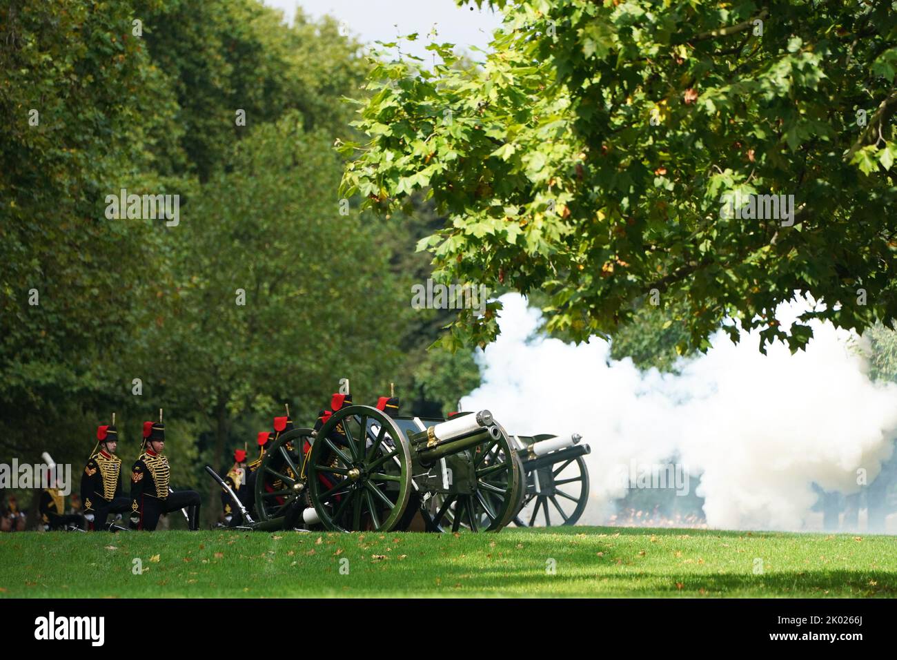 Members of The King's Troop Royal Horse Artillery during the Gun Salute