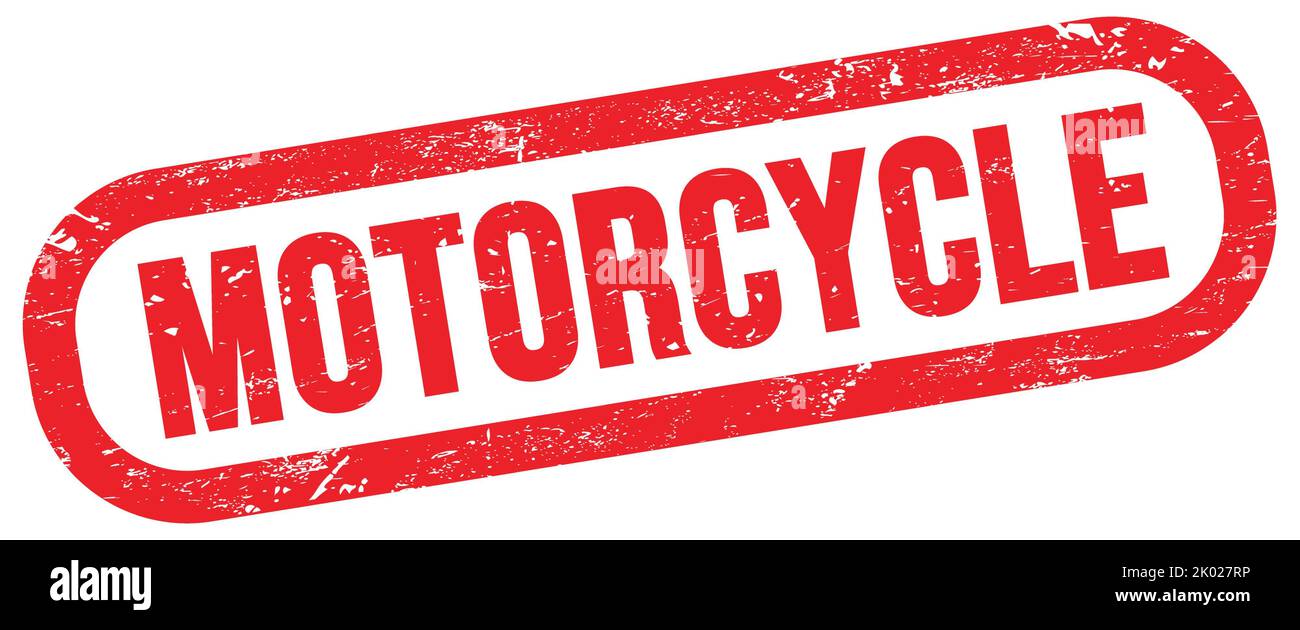 MOTORCYCLE, text on red rectangle stamp sign Stock Photo - Alamy