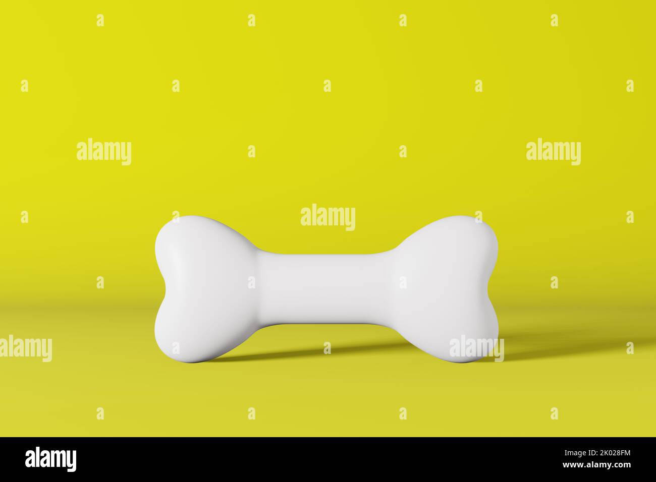 Realistic healthy white dog bone 3d rendering model. Pet shop banner ...