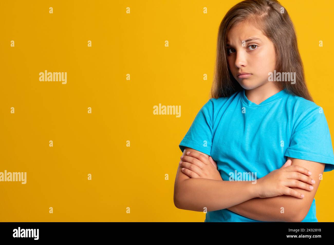 disappointed child mistake regret disagreement Stock Photo