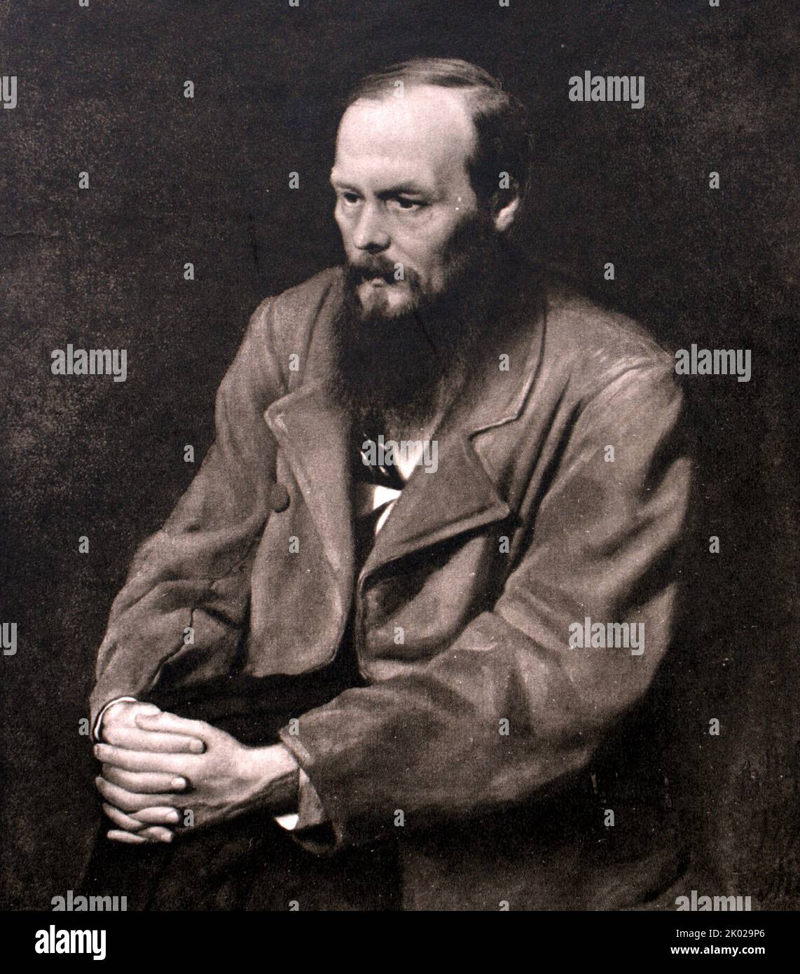 Portrait of the writer Fyodor Mikhailovich Dostoevsky. 1877.Vasily Perov (1833-1882). Dostoevsky (1821 - 1881), was a Russian novelist, philosopher, short story writer, essayist, and journalist. Stock Photo