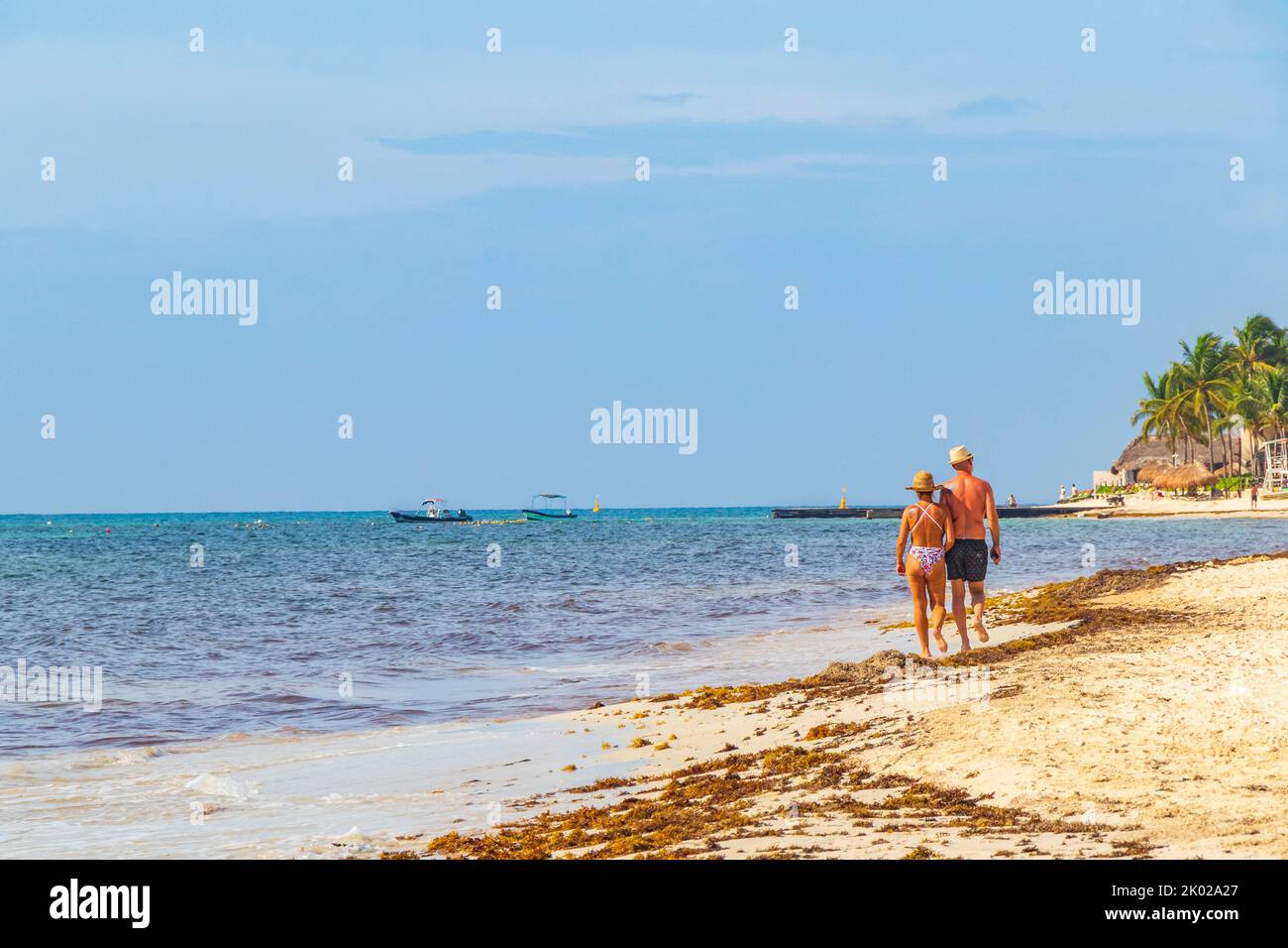 Playa del Carmen 18. August 2021 Tropical mexican beach landscape