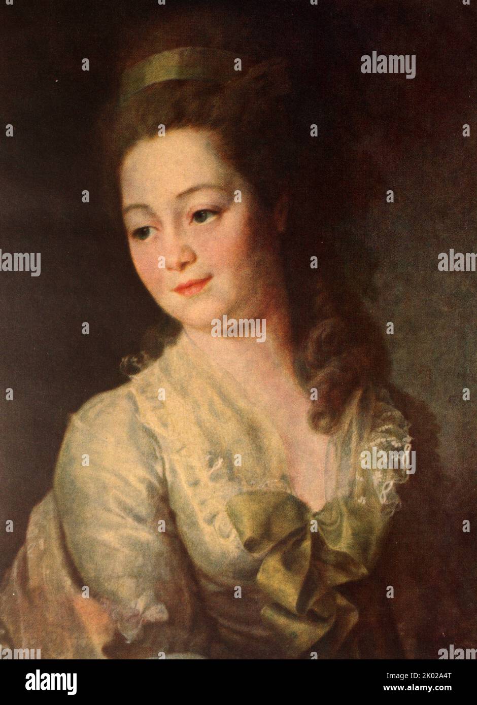 Portrait of Maria Alekseevna Dyakova. by Levitsky 1778 Stock Photo