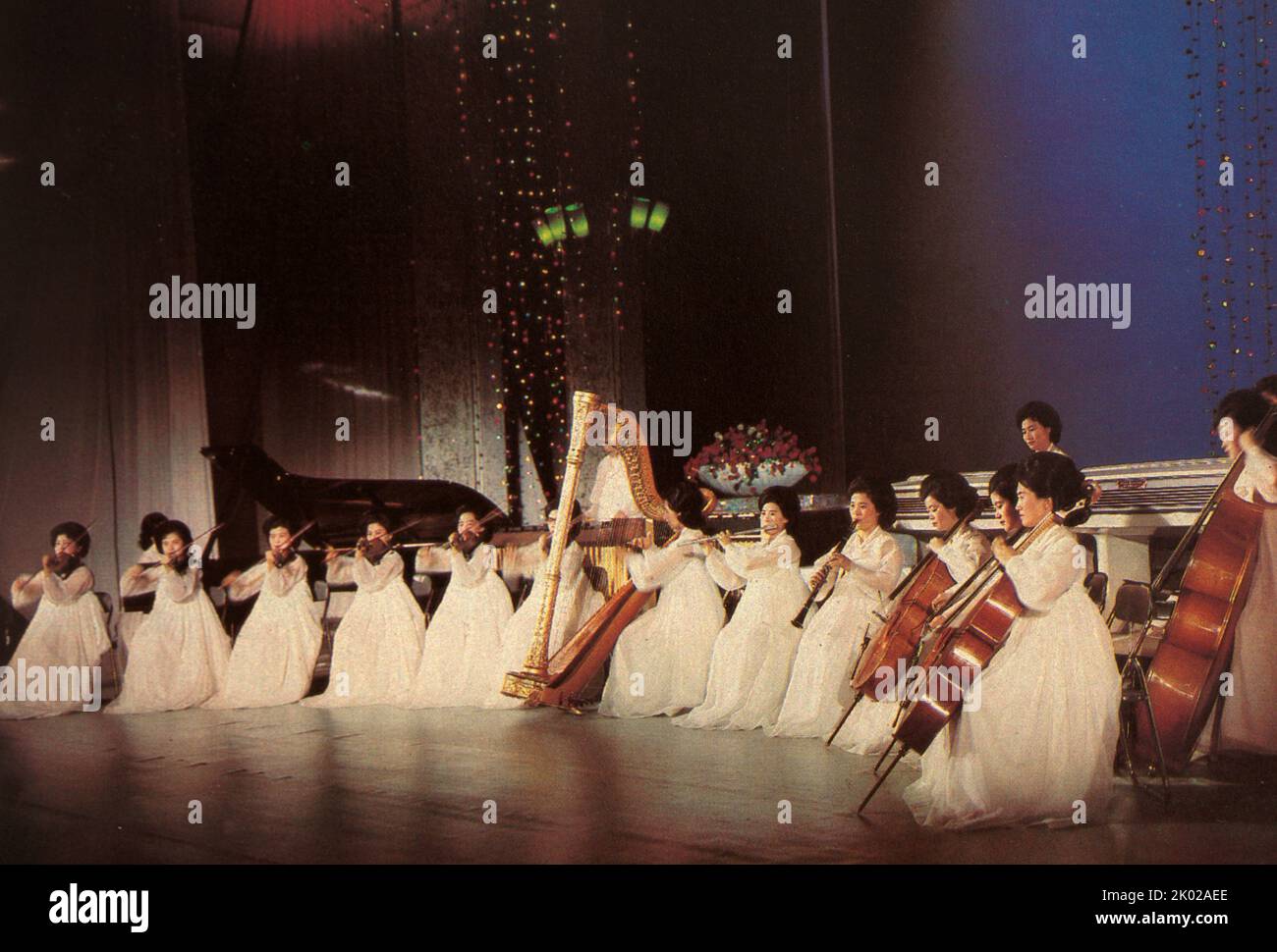 Female instrumental ensemble. Mansudae Artistic Ensemble of North Korea Stock Photo
