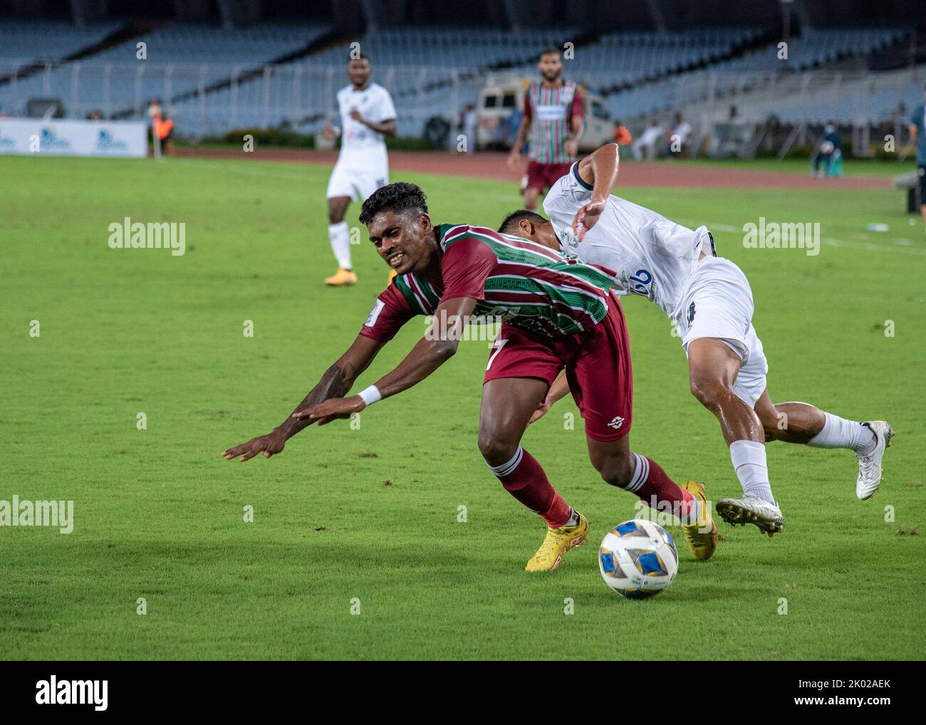 September 7, 2022, Kolkata, West bengal, India: ATKMB (Mohunbagan Football Club) of Kolkata, India loses to KL City FC (Kuala Lumpur City Football Club) of Kuala lumper, Malaysia by 1-3 margin on AFC Cup-2022 Inter-Zonal Semifinal at VYBK, SALT LAKE STADIUM, Kolkata, India on 7th Sep, 2022. Paulo Josue (60'), Fakrul Aiman Sidid (92') and Romel Morales (95') scored the goals for the visitors while Fardin Ali Molla (90') netted the solitary goal for the Indian Super League club. (Credit Image: © Amlan Biswas/Pacific Press via ZUMA Press Wire) Stock Photo
