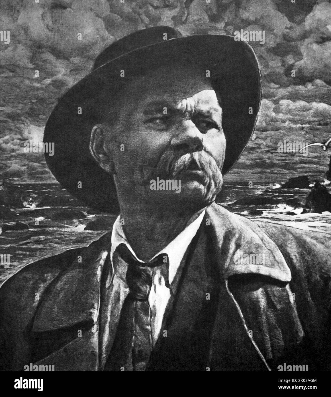 Portrait of the author Maxim Gorky (1868-1939) by Isaak Izrailevich Brodsky; 1937 Stock Photo