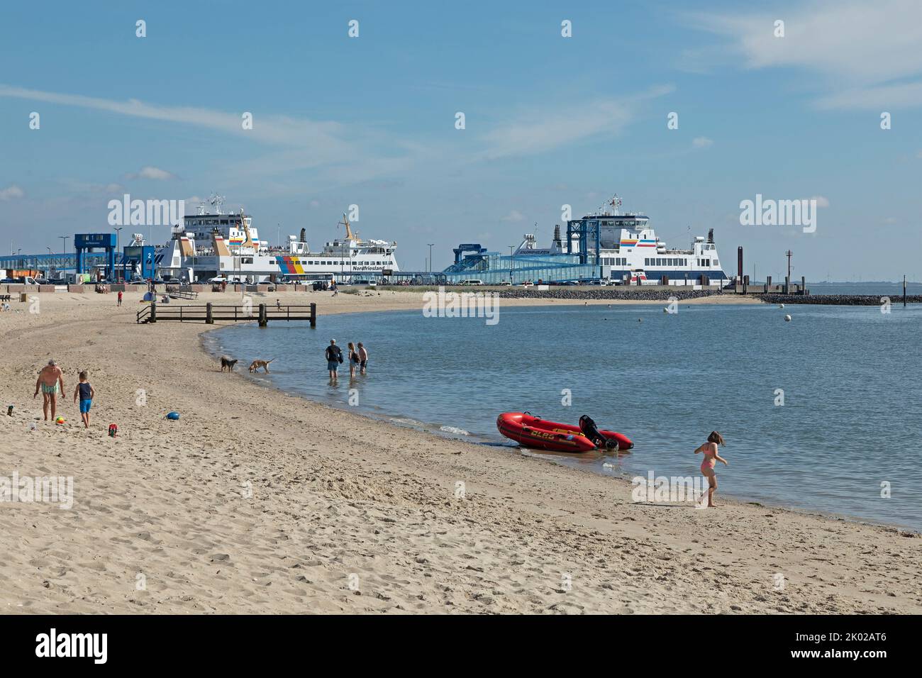 harbour, beach, Wyk, Föhr Island, North Friesland, Schleswig-Holstein, Germany Stock Photo