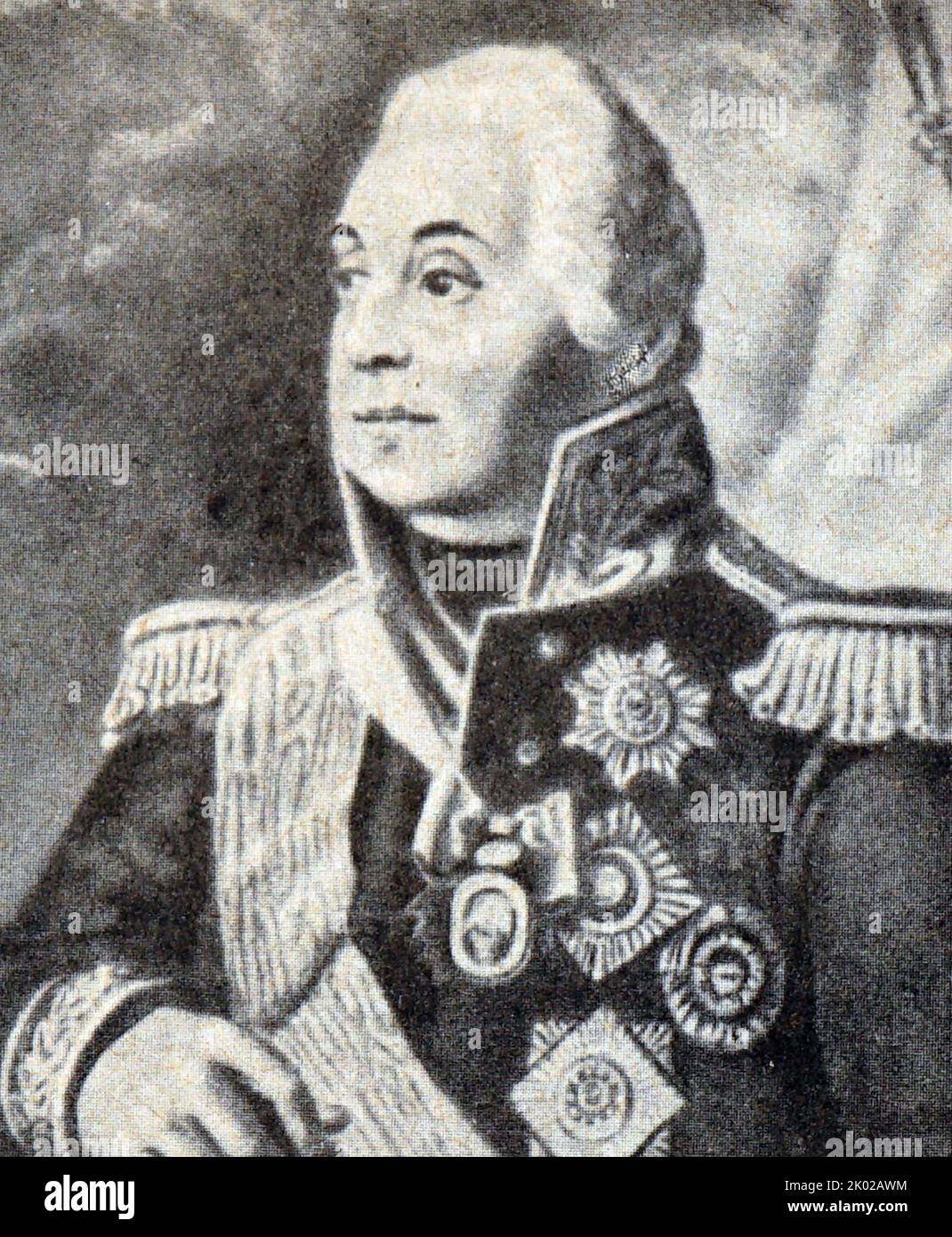 Prince Mikhail Golenishchev-Kutuzov (1745 - 1813) Field Marshal of the Russian Empire. He served as one of the finest military officers and diplomats of Russia under the reign of three Romanov Tsars: Catherine II, Paul I and Alexander I. Stock Photo