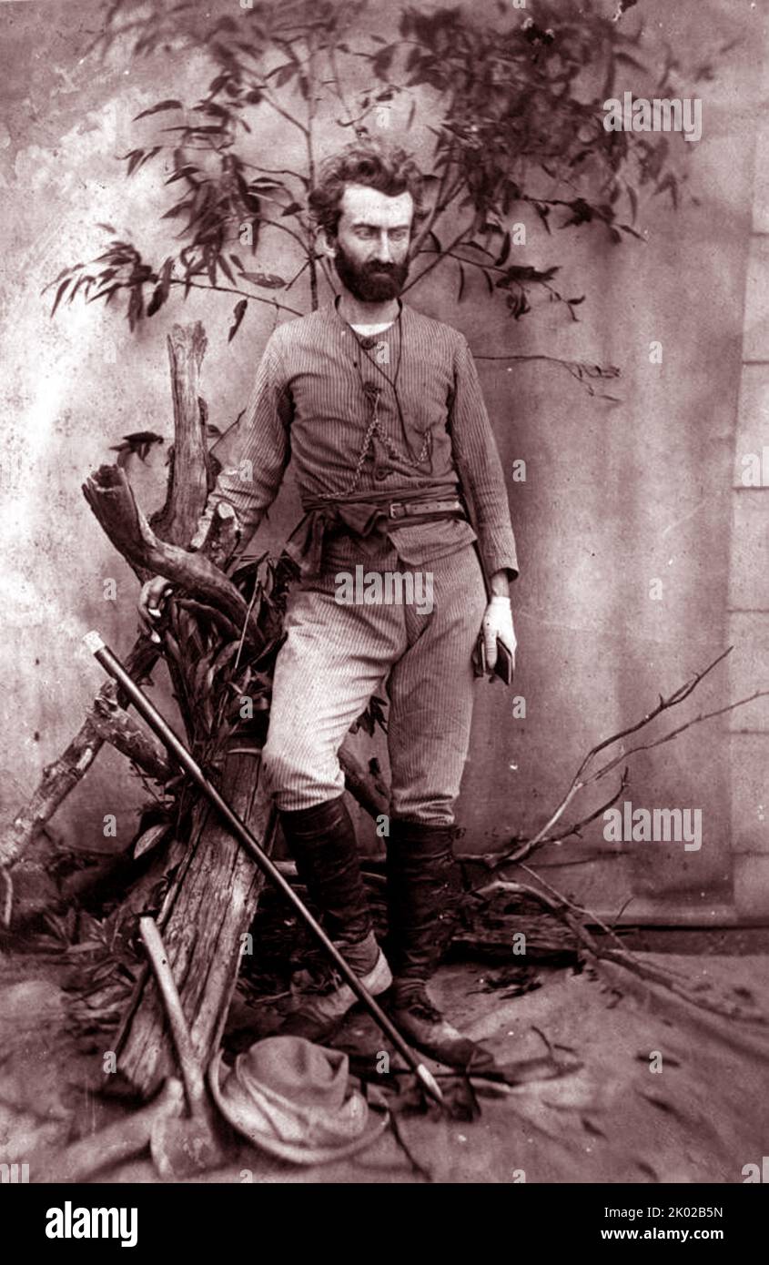 Nicholas Miklouho-Maclay (1846 - 1888) Ukrainian-Russian explorer, ethnologist, anthropologist and biologist who became famous as one of the earliest scientists to settle among and study indigenous people of New Guinea who had never seen a European Stock Photo