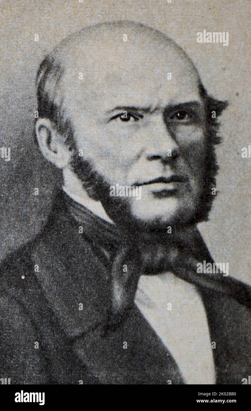 Nikolay Ivanovich Pirogov (1810 -- 1881) Russian Empire scientist, medical doctor, pedagogue, public figure, Stock Photo