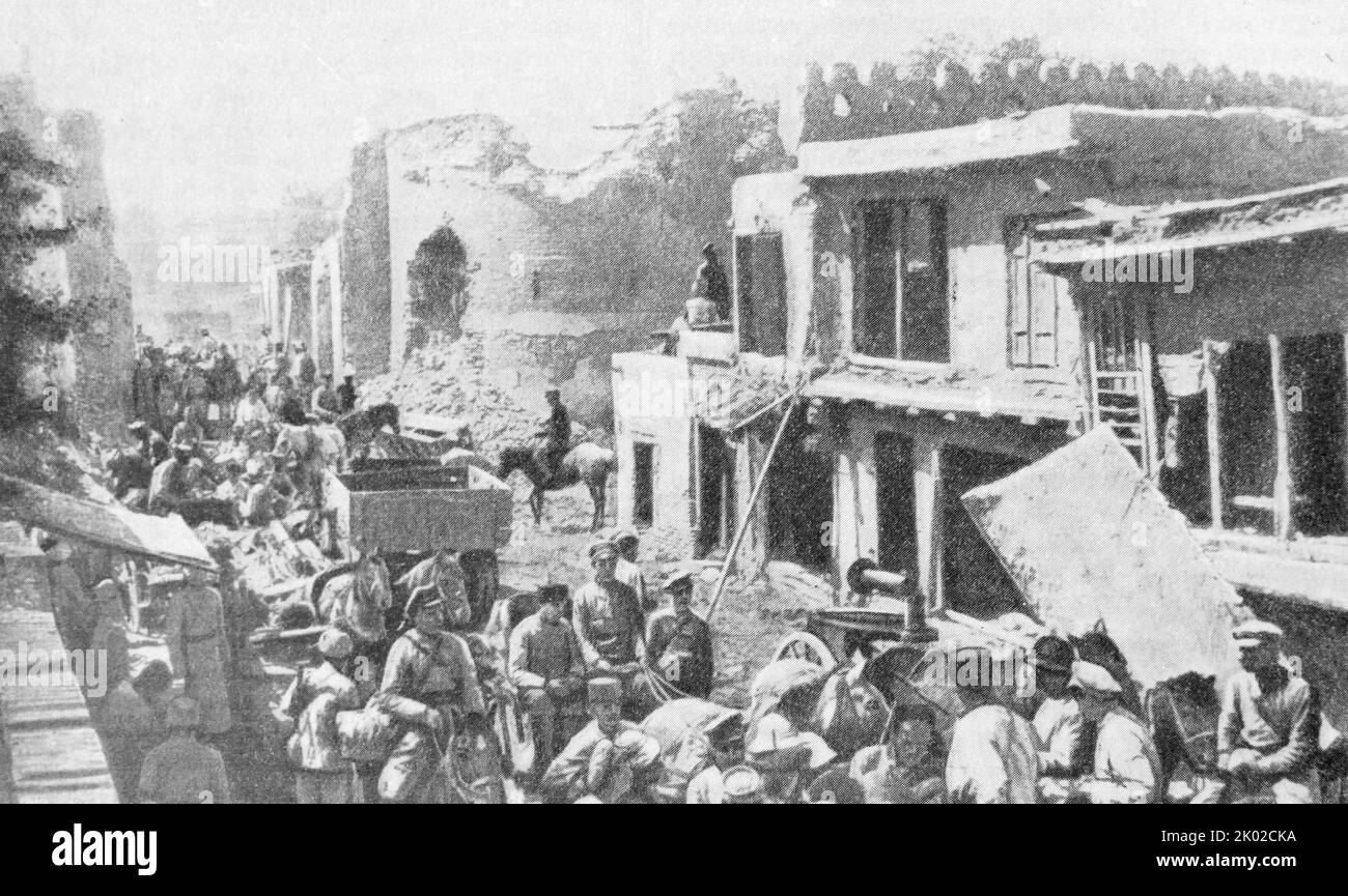 Revolutionary army entering Buhara. 2nd of September, 1920 Stock Photo