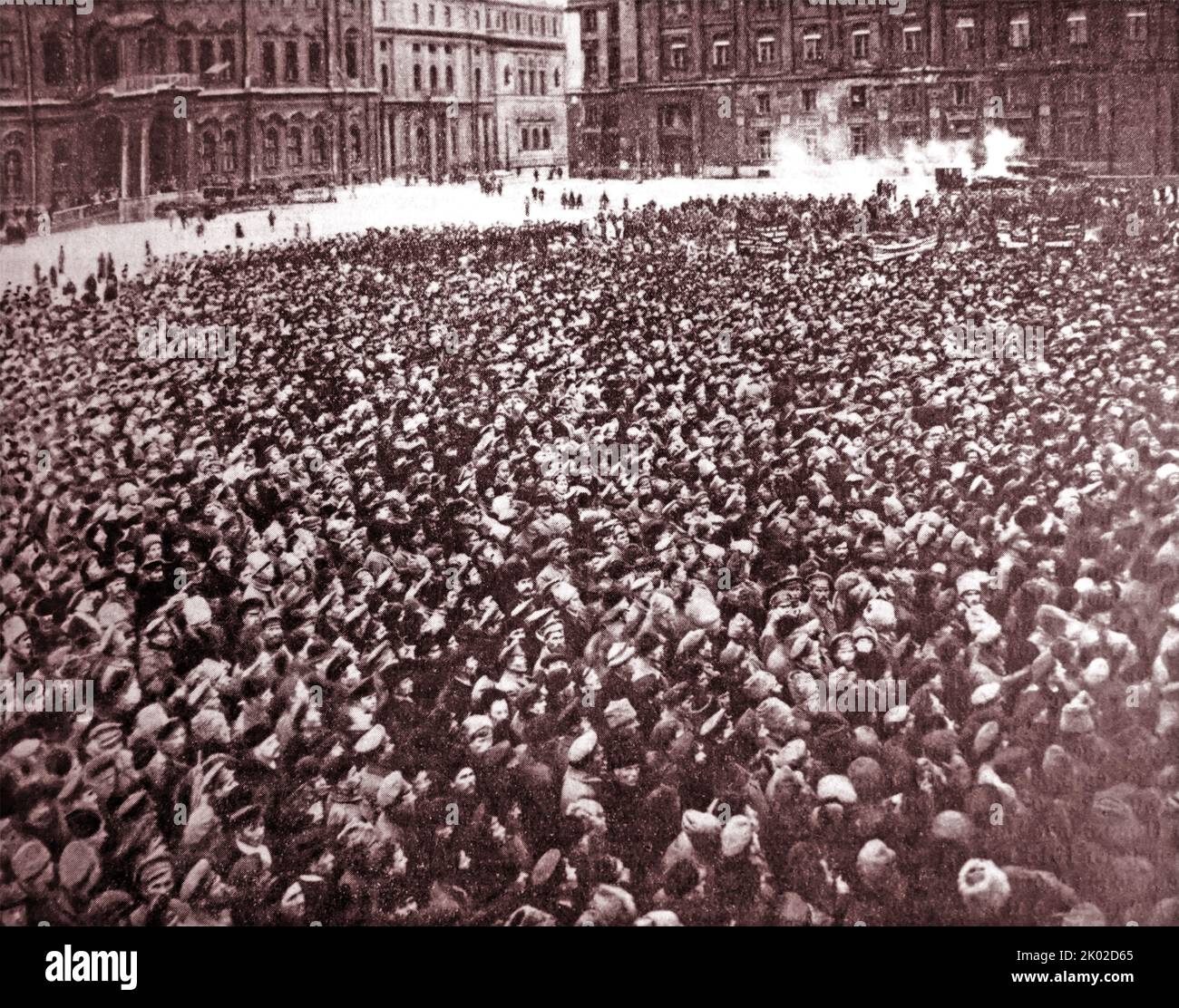 Opening of the northern region impoverished villagers committees congress at Dvortsovaya Square, Petrograd. 3rd of November, 1918. Stock Photo