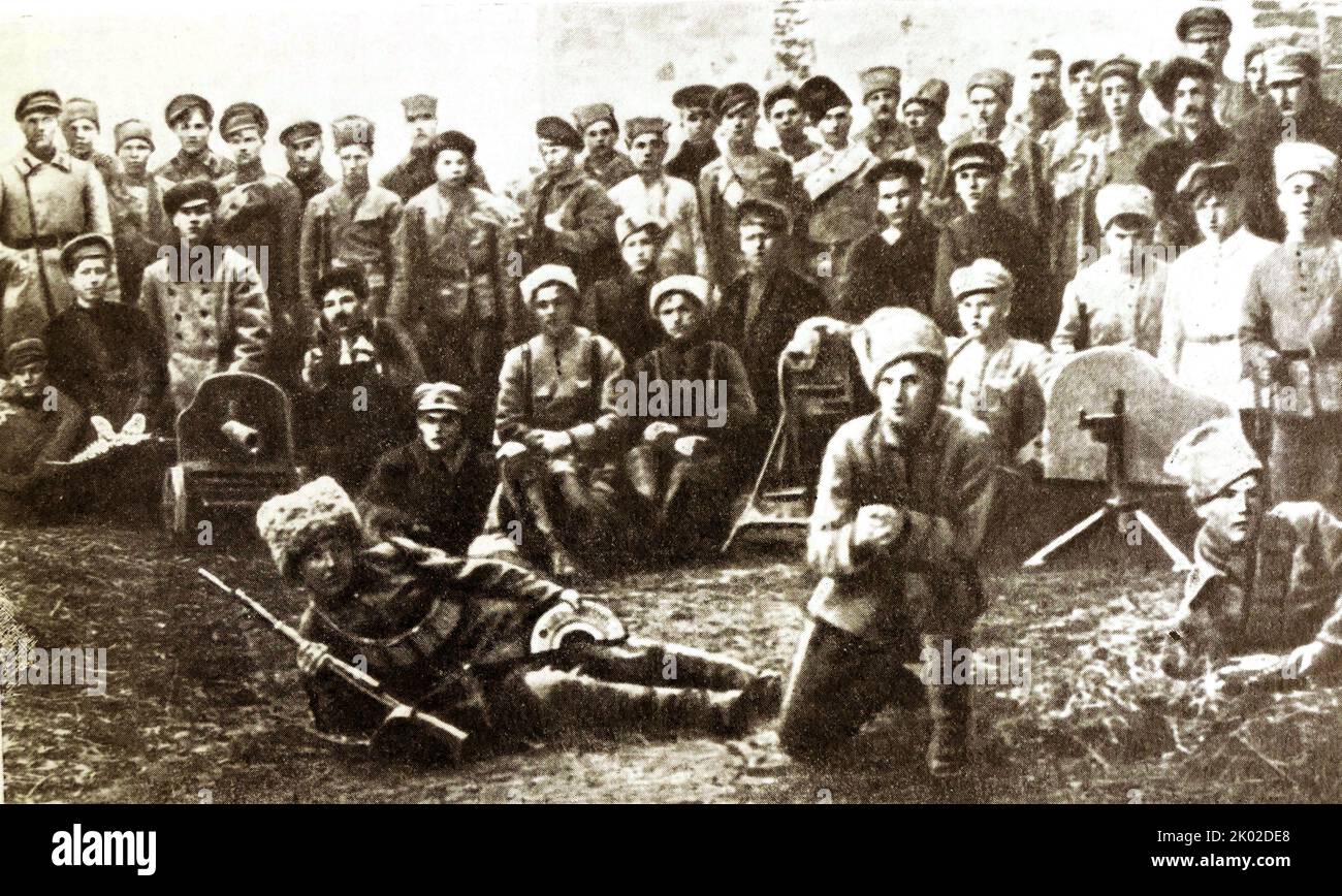 Partisan detachment of V.I.Bozhenko in the Tarashchansky district of the Kiev province. 1918. Stock Photo