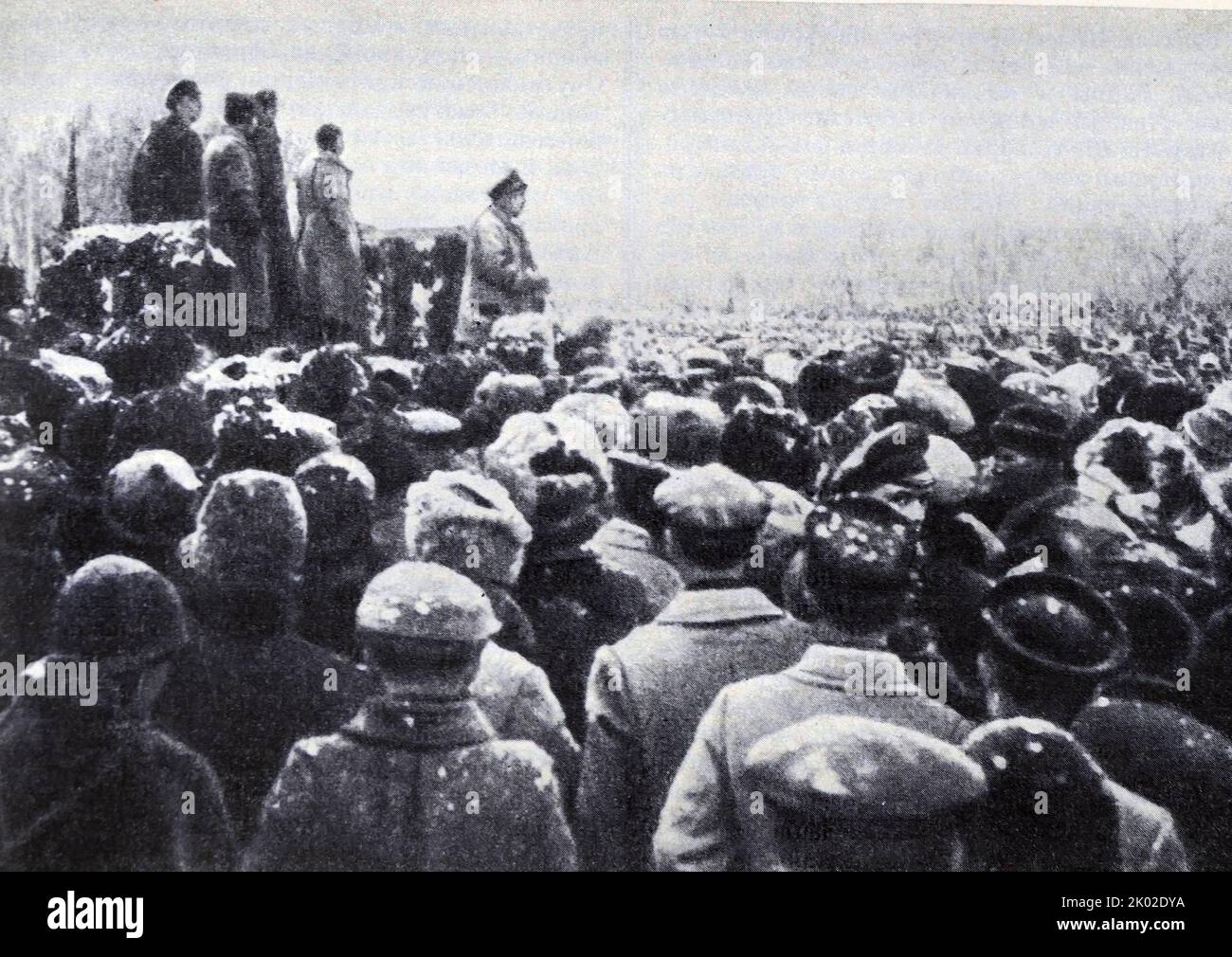 A rally in Tomsk after the liberation of the city from Kolchakites. December 1919. Stock Photo