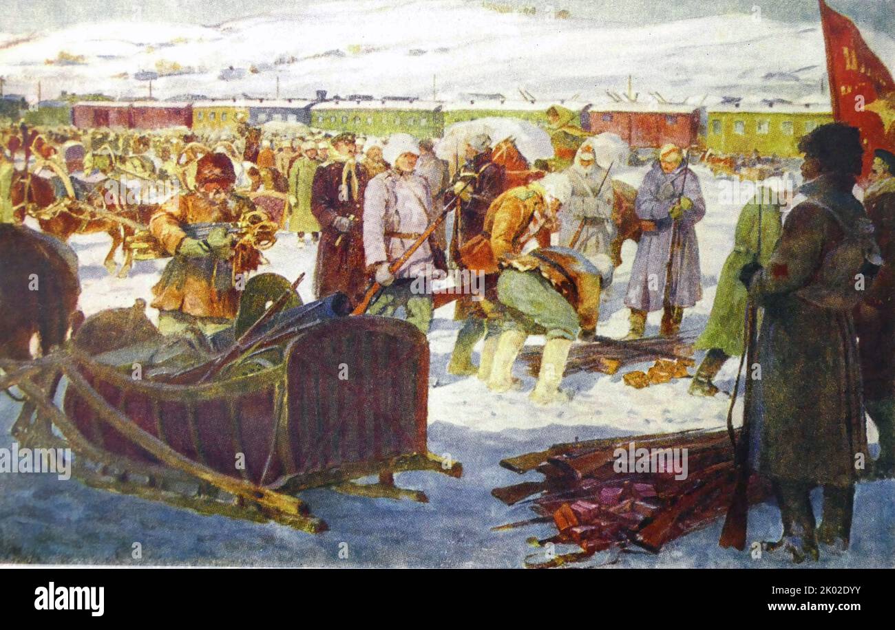 Disarmament of Kolchakites (From the picture of M.I. Avilov.) Stock Photo