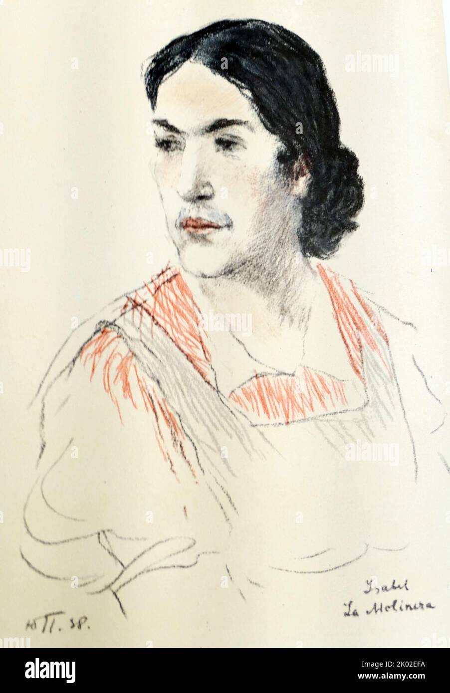 Portrait of Isabella la-Molinera. 1938. by Y Petrov Stock Photo