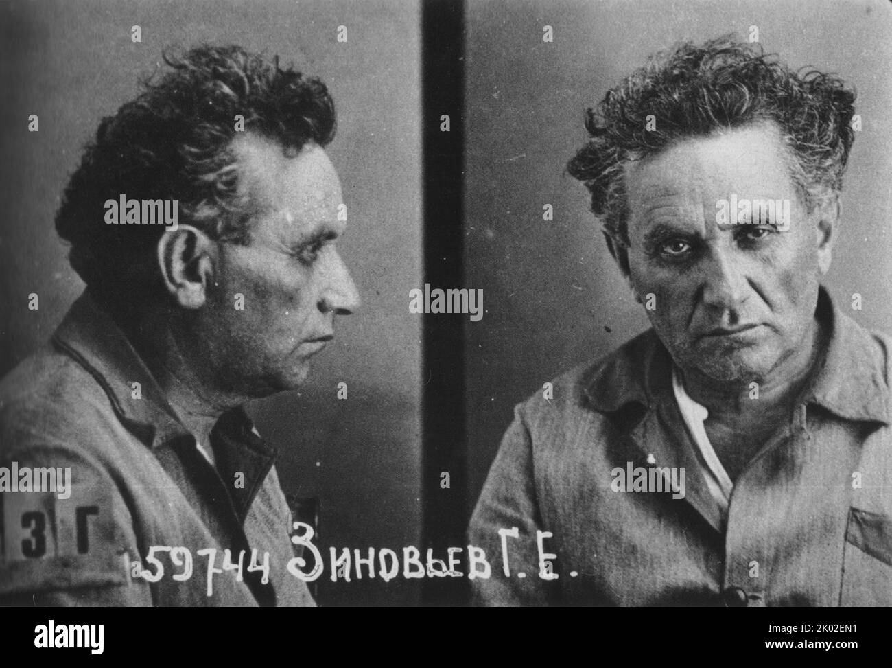 Police photographs of Zinoviev, taken by the NKVD after his arrest in 1934. Stock Photo