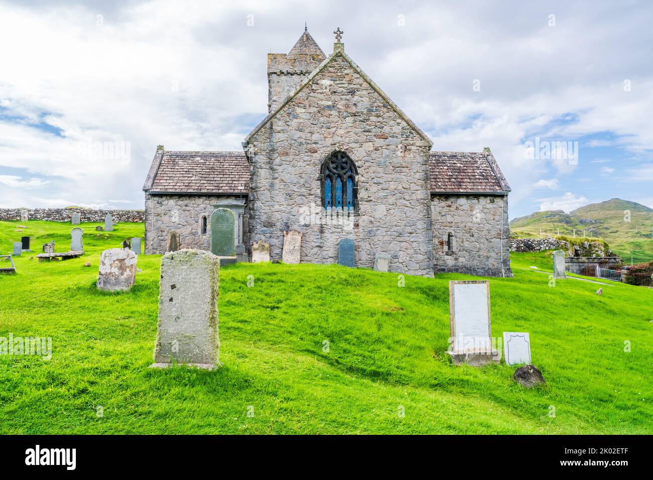 St Clement's Church (also known as Eaglais Roghadail or Rodal Church) in Rodel, Isle of Harris, Scotland Stock Photo