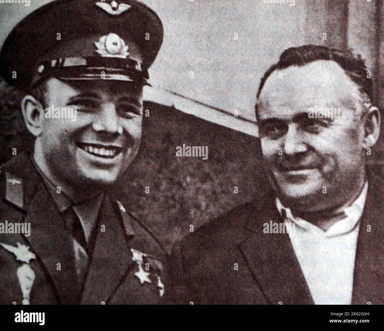 The First Cosmonaut Yuri Gagarin And Chief Designer Of Spaceships The First Cosmonaut Yuri Gagarin And Chief Designer Of Spaceships
