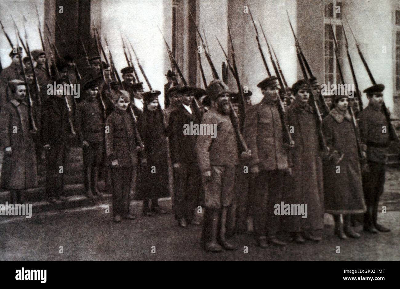 Red army soldiers defend Petrograd. 1918 Stock Photo