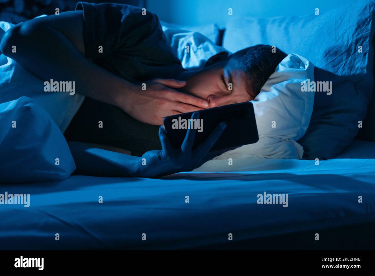 sleep disorder gadget addiction digitalization Stock Photo