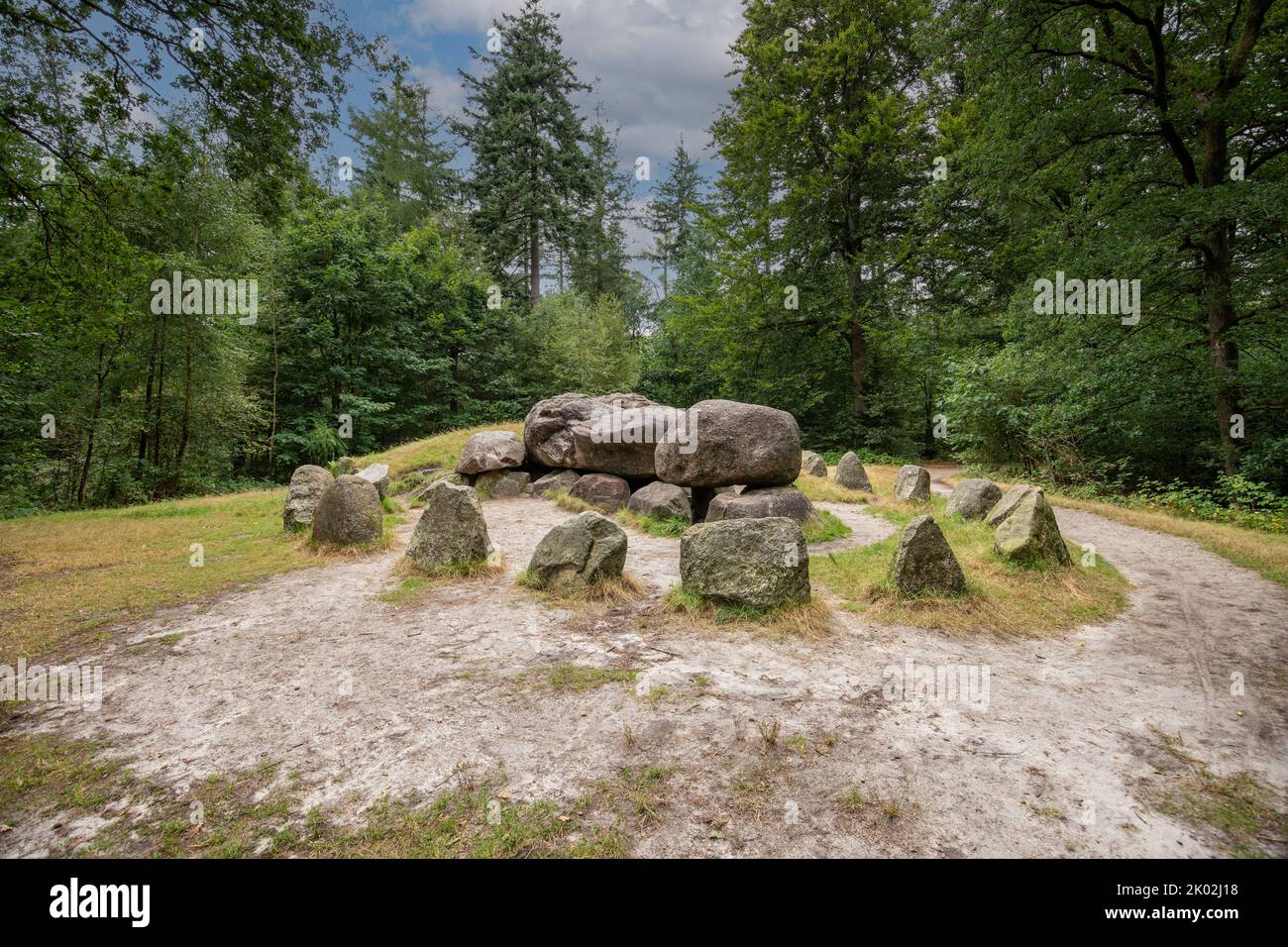 The Papeloze Kerk, dolmen D49, Schoonoord municipality of Coevorden in the Dutch province of Drenthe is a Neolithic Tomb and protected historical monu Stock Photo