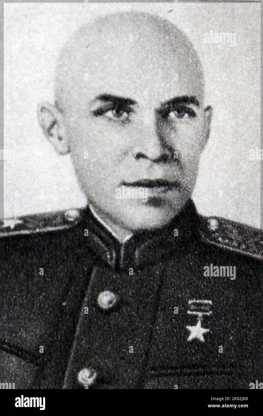 Alexander Aleksandrovich Morozov (1904 - 1979) was a Soviet designer of tanks, general, major-engineer (1945), and doctor of technical sciences (1972), twice Hero of the Socialist Labour (1942, 1974). The member of the CPSU since 1943, from 1940 he became main designer for the development of the medium T-34 tank in 1940. The T-34 was the most mass-produced tank of WWII. Stock Photo