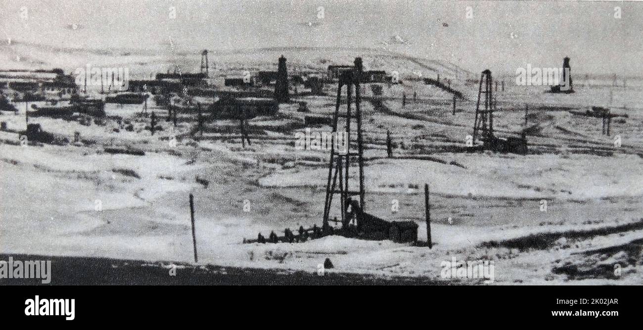 World War two, oil production increased in the eastern regions of the USSR Stock Photo