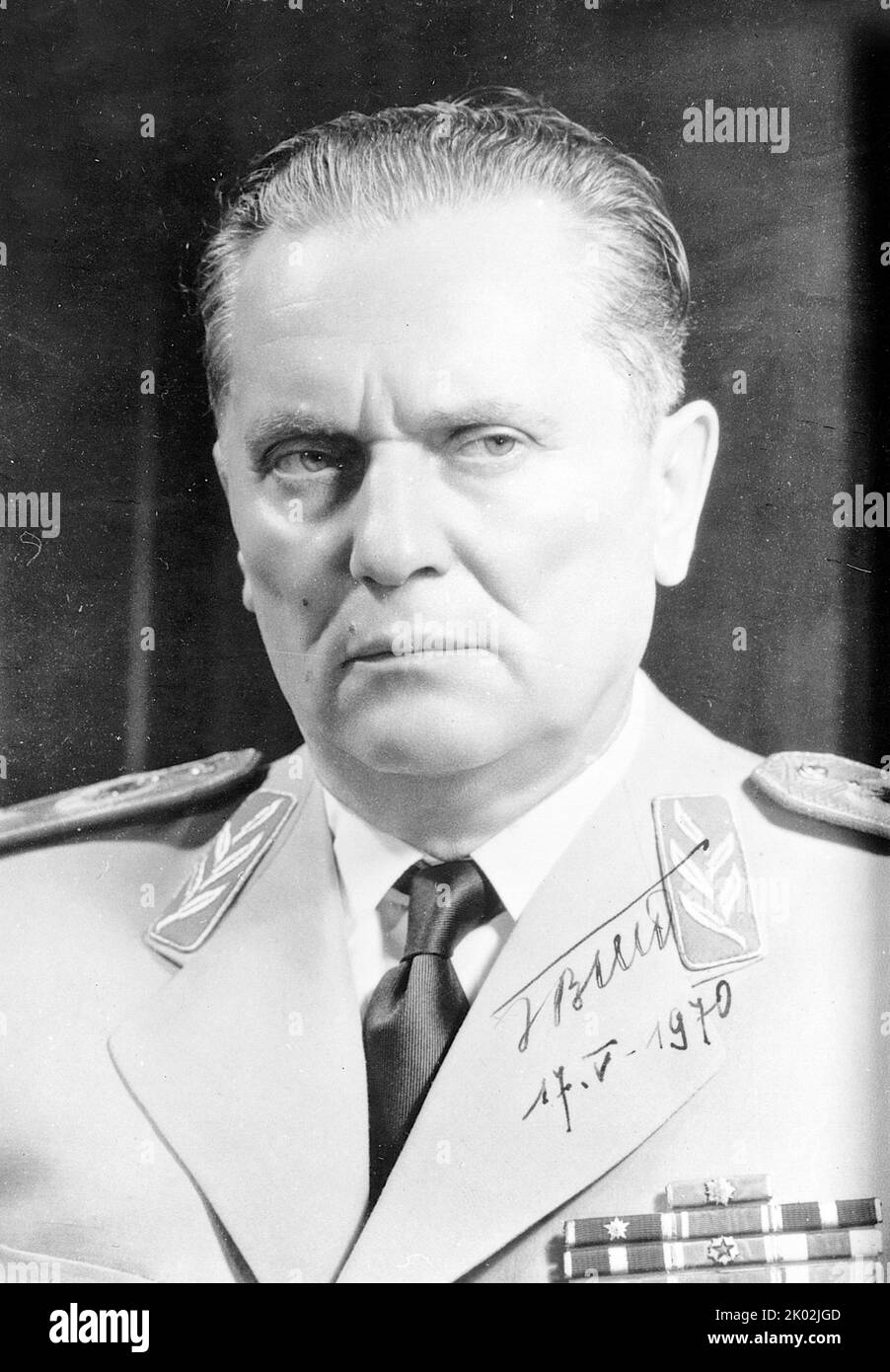 Josip Broz (1892 - 1980), commonly known as Tito. Yugoslav communist revolutionary and statesman, serving in various roles from 1943 until his death in 1980. During World War II, he was the leader of the Partisans, Stock Photo